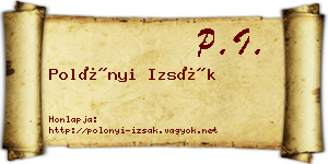 Polónyi Izsák névjegykártya